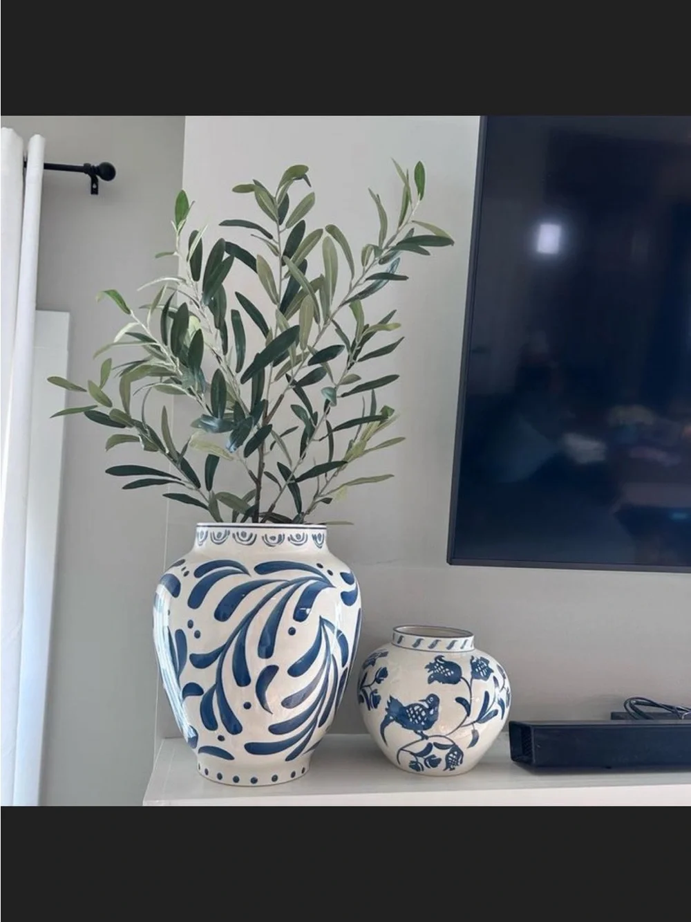 Medium Blue Painted Ceramic Vase - Threshold™